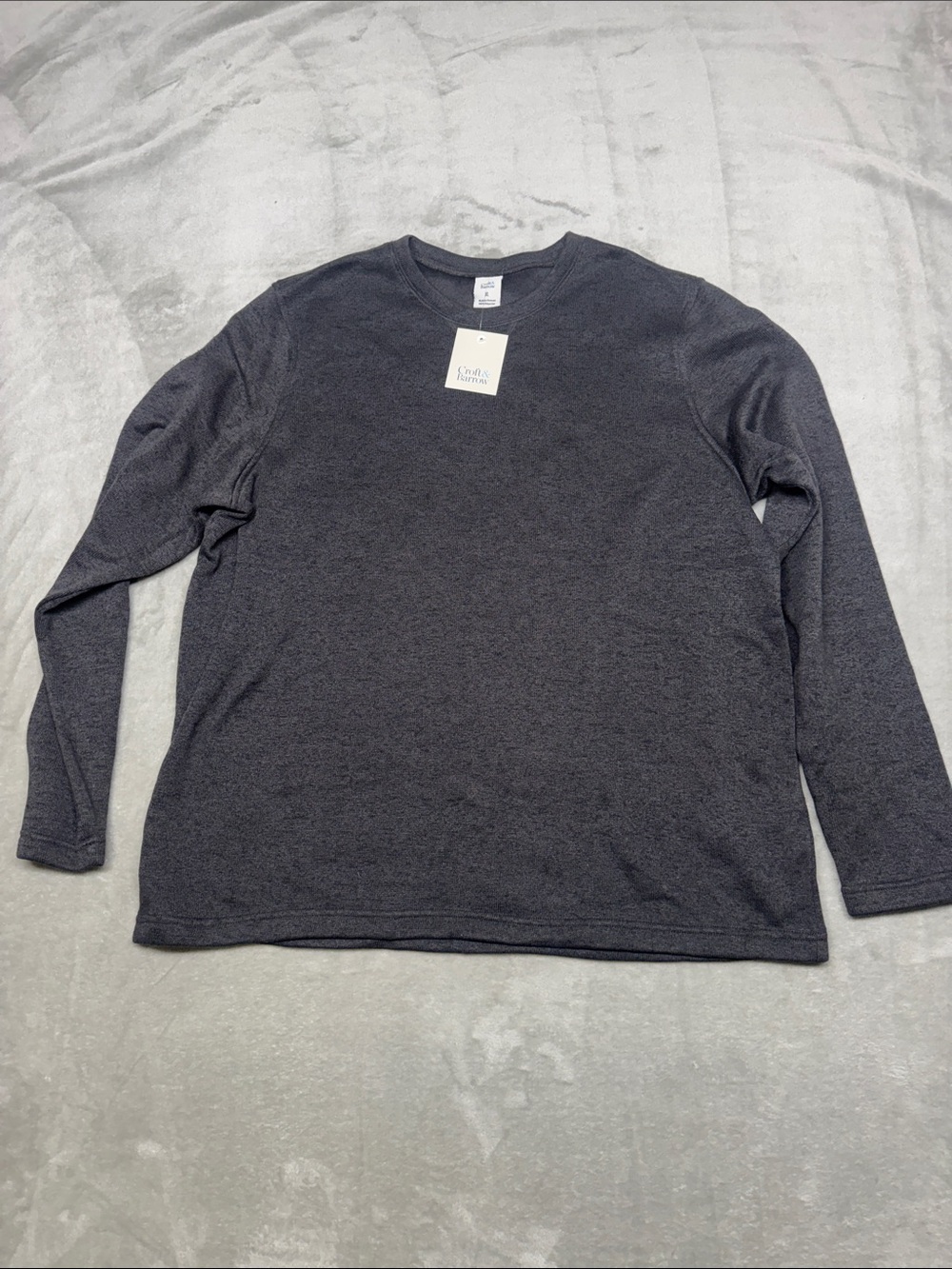 croft & barrow Men's Long Sleeve Crewneck Shirt - Charcoal Gray